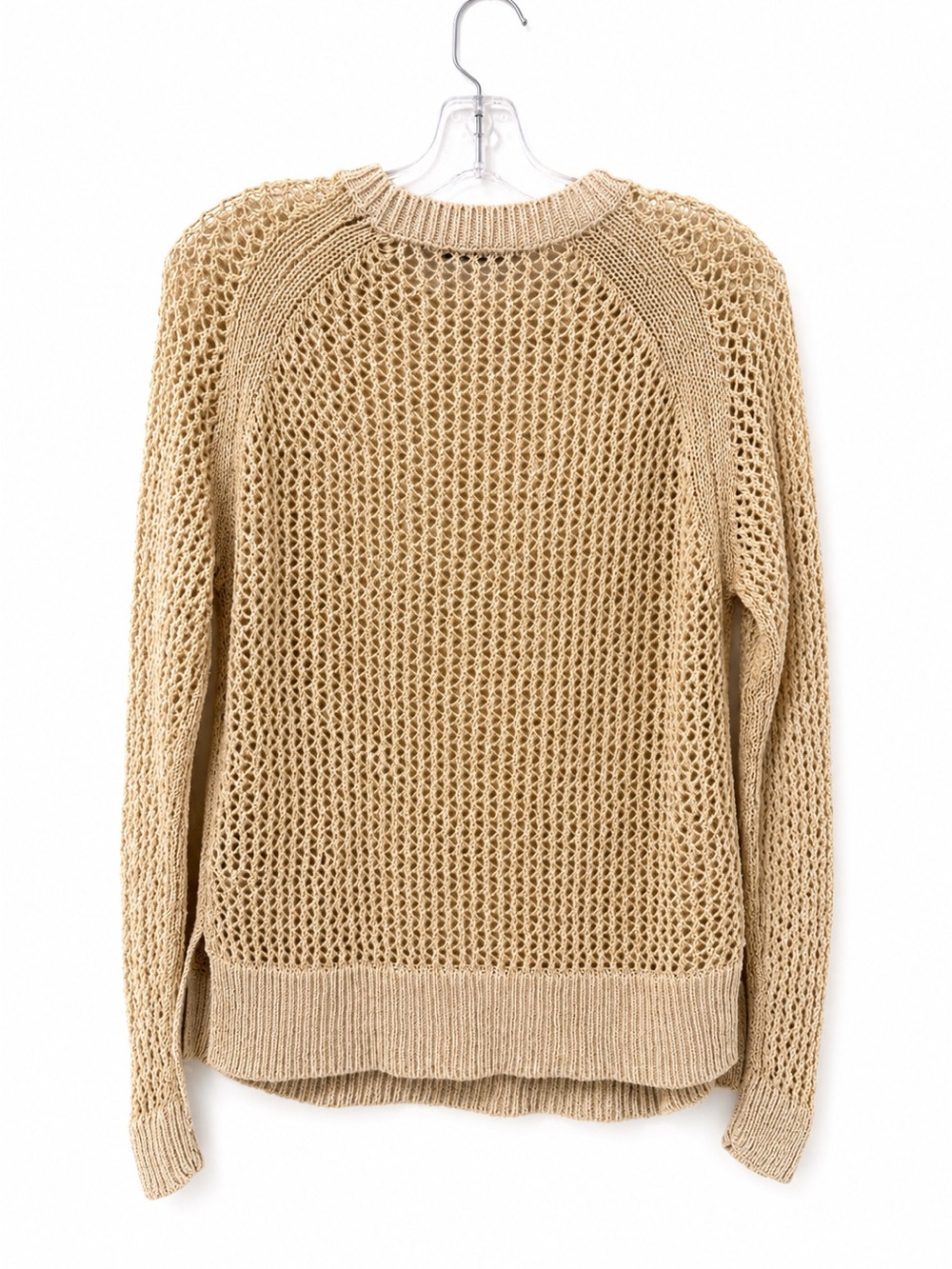AllSaints Mesh Metallic Crew Sweater Sz S Transitional Quiet Luxury Minimalist - Picture 3 of 12
